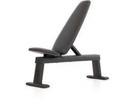 NOHRD WeightBench Halterbank Shadow, Kunstleer – Verstelbare Fitnessbank van Massief Hout – Luxe Design – Stevig & Duurzaam – Geschikt voor Halteroefeningen