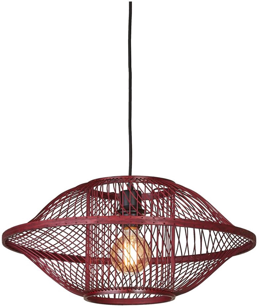 GOOD&MOJO Hanglamp Maui - Bordeaux - Ø50cm - Bohemian - Hanglampen Eetkamer, Slaapkamer, Woonkamer