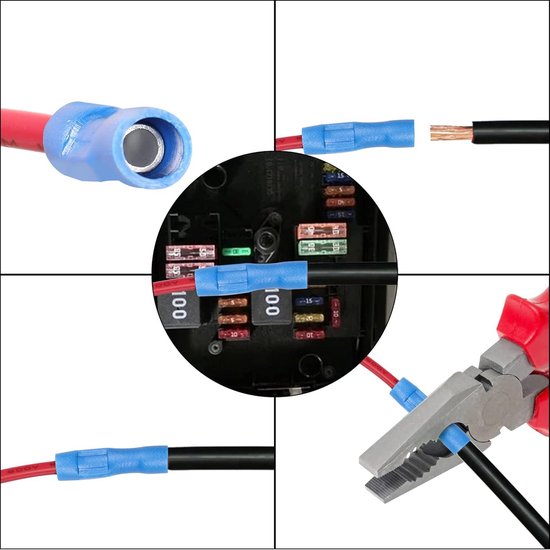 3 paar auto hijskraan kit – 12V micro standaard zekeringhouder met 2 bladen en vlakke steekzekeringhouders voor auto, camper, vrachtwagen, motorfiets en boot