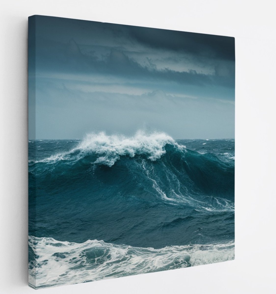 Saammp Canvas Schilderij - Ruige Zee - Landschap - Natuur - 60x60 - Foto op canvas - Wanddecoratie - Muurdecoratie Woonkamer - Slaapkamer decoratie - Canvas Print