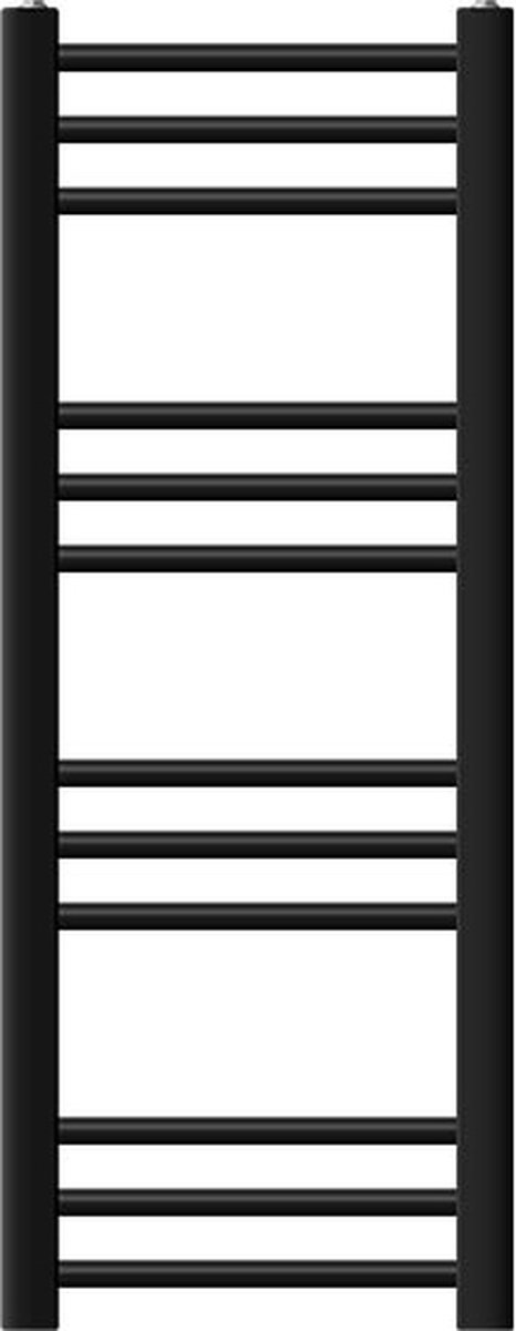 Badkamerradiator Sahara 300x800 mm zwart mat recht met zijaansluiting LuxeBath