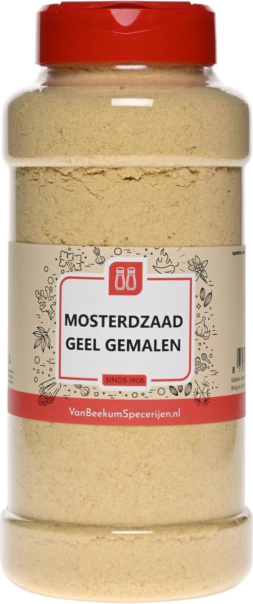 Goedkoopste Van Beekum Specerijen - Mosterdzaad Geel Gemalen - Strooibus 420 Gram