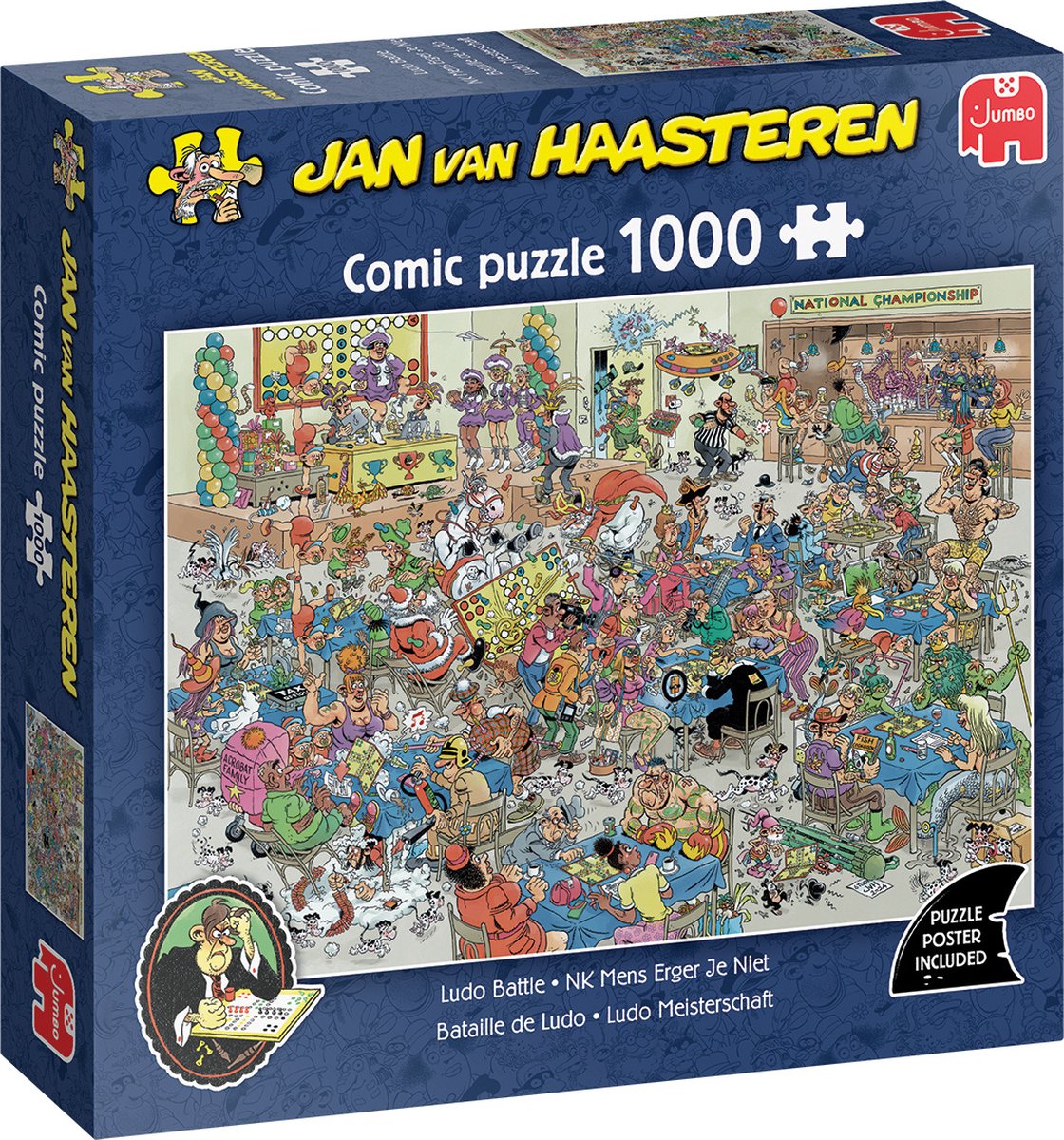 Jan van Haasteren - NK Mens Erger Je Niet - 1000 stukjes puzzel - Legpuzzel