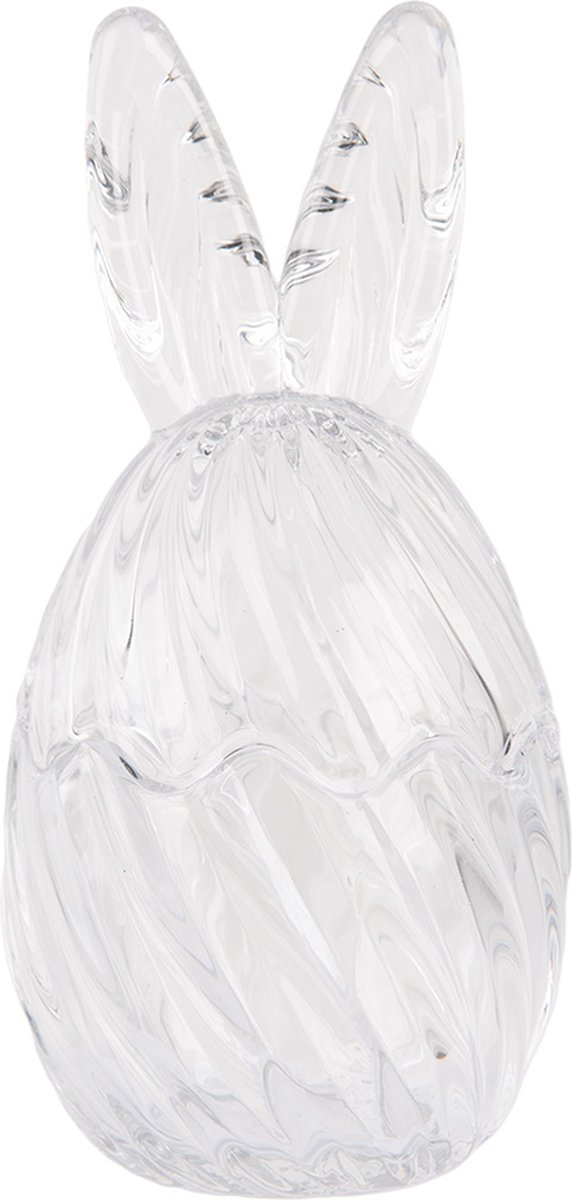 Clayre & Eef Glazen potje Ei Ø 9x17 cm Transparant Glas