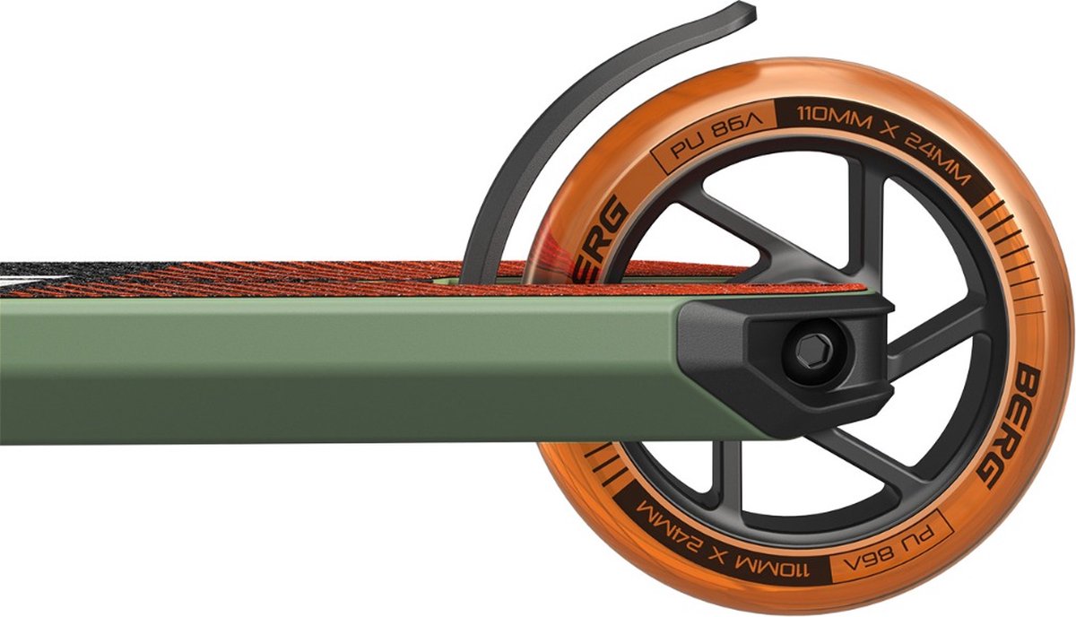 BERG Proxus X1 Stuntstep - Vanaf 6 jaar - 110 mm wielen - ABEC-9 lagers – Groen/Oranje — afbeelding 9