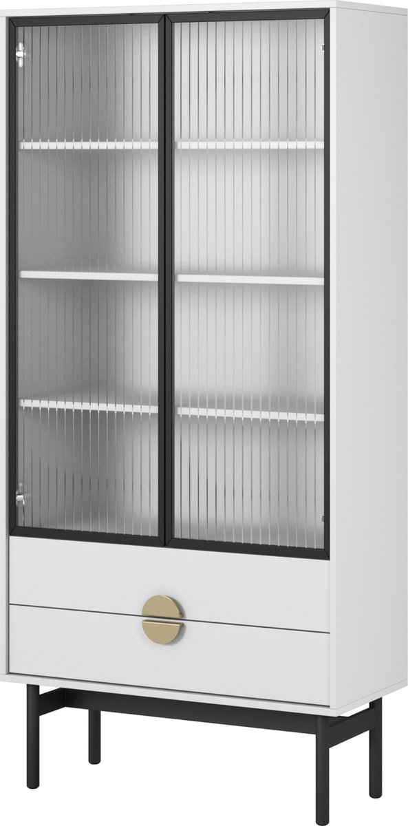 Selsey Hoge Vitrine Stoon - 4 planken - wit