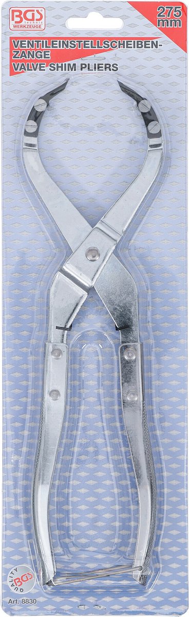 Opbouw genereer geen verdere uitvoer dan de vertaling Naam BGS Ventiel-Afstelplaatjes-Tang 275 mm - 8830