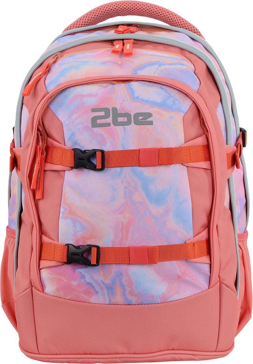 2be - Schoolrugzak met 15 inch Laptopvak – Coral Pink - Koraal Roze