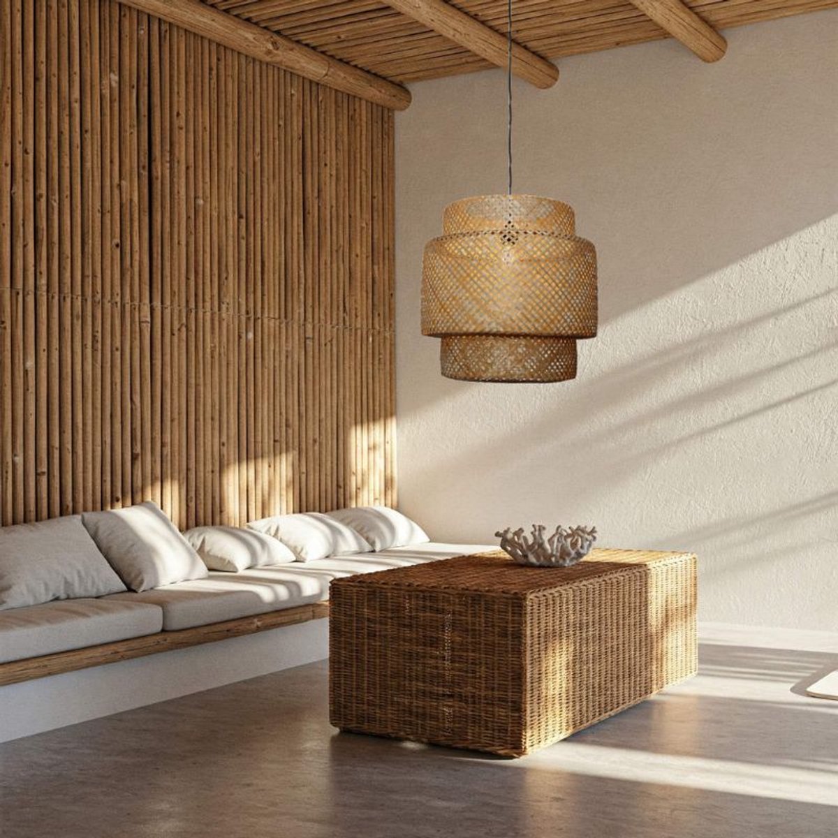 Bamboe hanglamp Santi -Ø50cm- ronde bamboe hanglamp - 4Shine