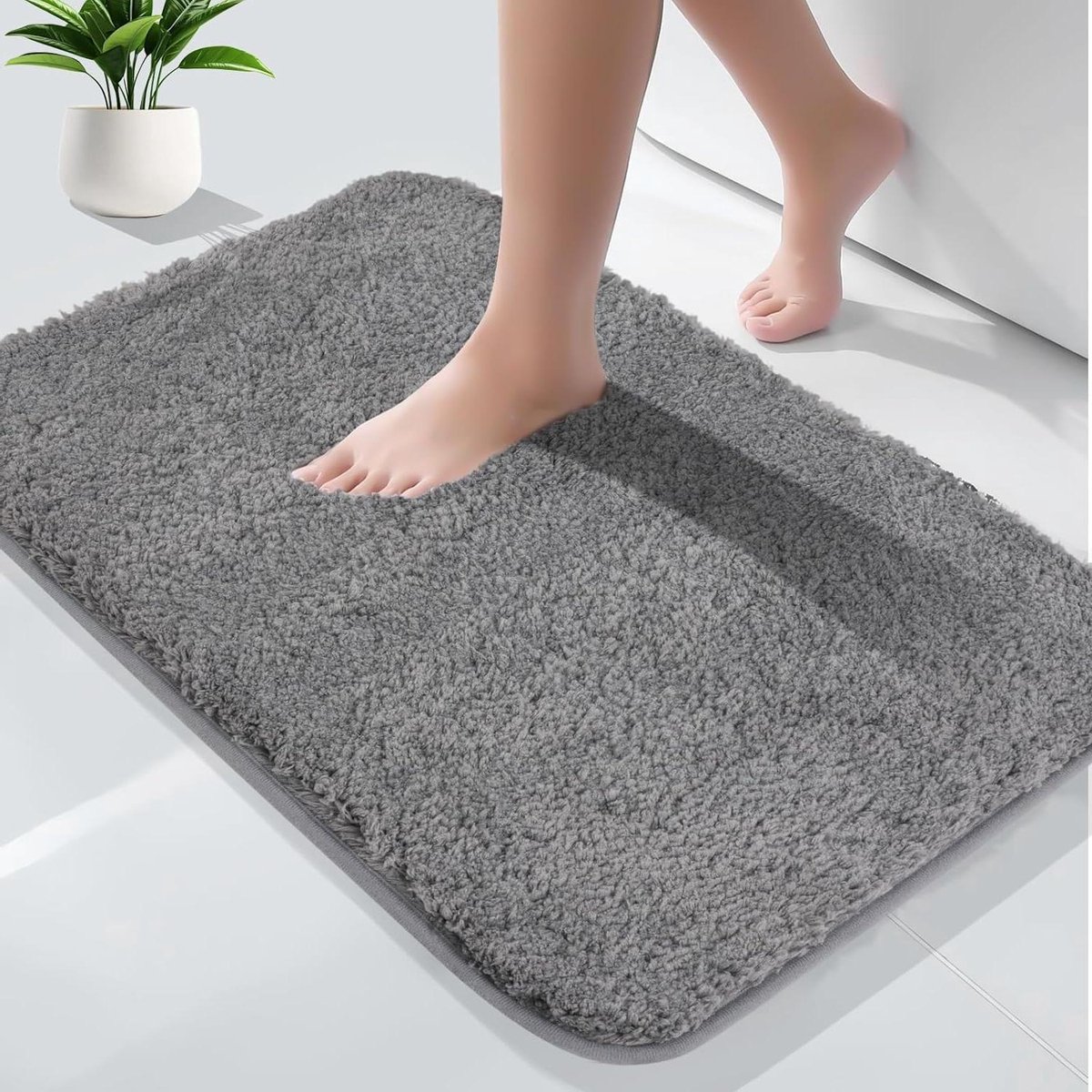 Fluffy Shaggy Microfiber Bath Mat Non Slip Washable Extra Soft and Absorbent Foot Mat for Bathroom Floor Bathtub Shower 2.5cm Super Thick Rug and Pet Carpet 40x60