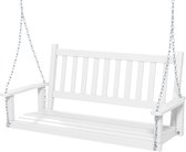 Bol.com COSTWAY Hangbank van massief hout 2-zits tuinschommel om op te hangen schommelbank belastbaar tot 230 kg outdoor schomme... aanbieding