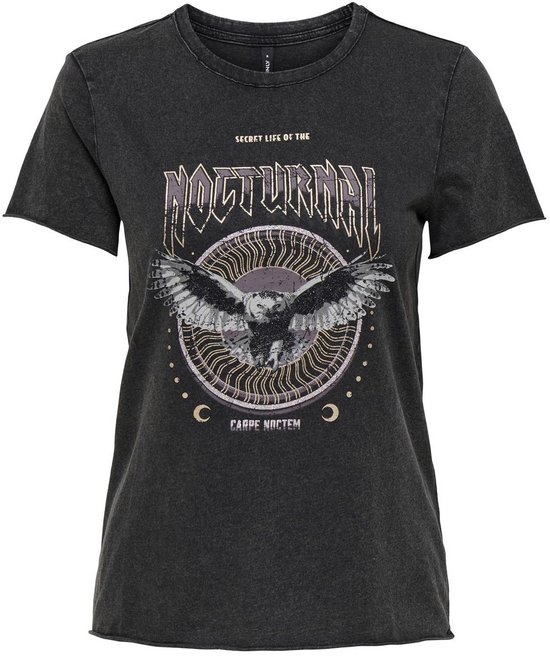 ONLY ONLLUCY LIFE REG S/S TOP JRS NOOS Dames Top - Black Nocturnal