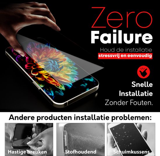 Main place un protecteur d'écran sur un téléphone. Texte : "Zéro Échec", "Installation Rapide Sans Erreur".