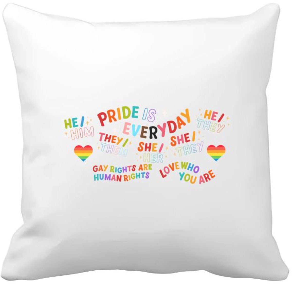 Akyol lgbtq cadeau - Kussen hoes - Lgbt - queer - pride month - lgbtq vlag - gay pride - met tekst - opdruk - leuke pride spullen - verjaardag - cadeau - gift - 40 bij 40 cm Multicolor
