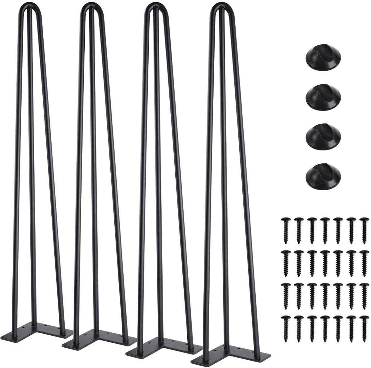 JGS ® Robuuste Zwarte Stalen Tafelpoten Set van 4 voor Meubelcreatie - 72 cm Hoogte