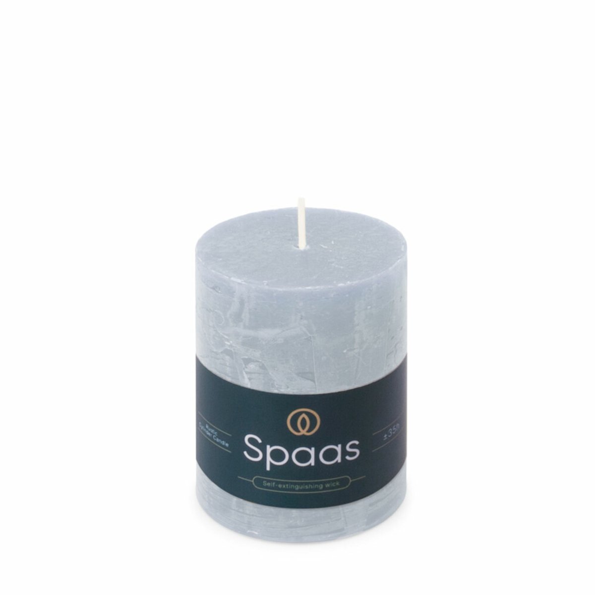 SPAAS Rustieke Pillarkaars ± 35 branduren Lichtblauw -