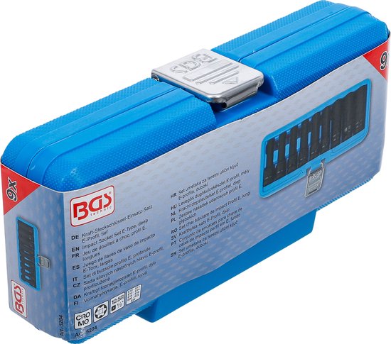 BGS de douilles profilées en E, profondes 1/2 E10-E24, 9 pièces