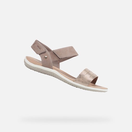 Geox D SAND.VEGA A Zwart - Gratis levering | ! - Schoenen Platte sandalen Dames € 79,90
