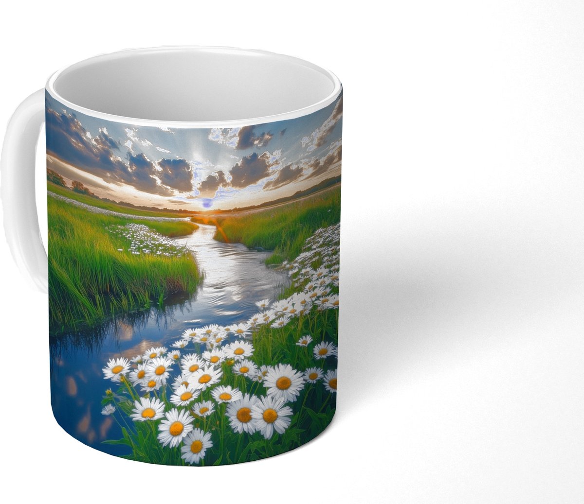 Mok - Koffiemok - Beekje - Landschap - Margriet - Mokken - 350 ML - Beker - Koffiemokken - Theemok
