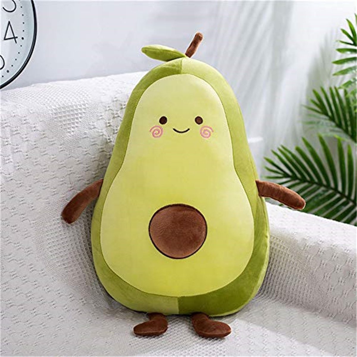 My Ninki ® Pluche Avocado Knuffelkussen voor Kinderen en Volwassenen, Decoratief en Comfortabel