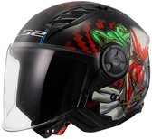 LS2 OF616 Airflow II Happy Dreams Mat Zwart Jethelm - Maat XL - Helm