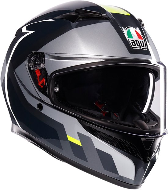 AGV K3 E2206 MPLK Shade Grijs Geel Fluo Integraalhelm - Maat XL - Helm