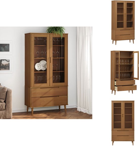 vidaXL Kastje 3-laags 30x30x67 cm gehard glas transparant