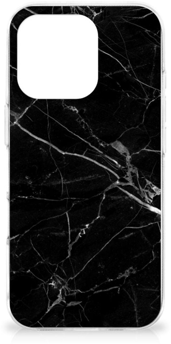 iPhone 16 Pro Max TPU Siliconen Hoesje Marmer Zwart - Origineel Cadeau Vader