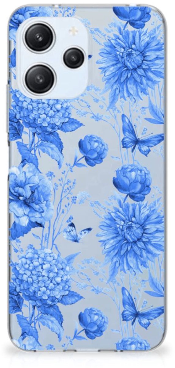 TPU Case voor Xiaomi Redmi 12 4G Flowers Blue