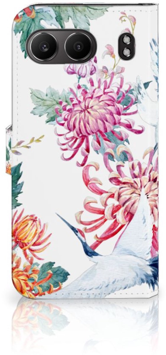 OnePlus Nord 4 Telefoonhoesje met Pasjes Bird Flowers