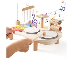 Speeltafel Baby - Muziektafel - Activiteiten tafel - Houten Speelgoed 1 jaar - Muziekinstrumenten - Speelgoedinstrument - Montessori - Educatief - Speeltafel voor kinderen - Speelgoed 1 jaar, 2 jaar en 3 jaar - Kidsdouche