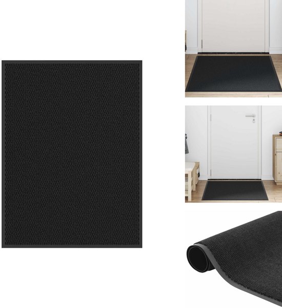 vidaXL - Mat - Zwart - Stof - 60 x 180 cm - Leen Bakker