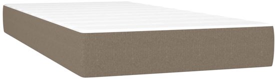 vidaXL Lit à sommier tapissier - Matelas à ressorts ensachés - Soutien mi-ferme - Surmatelas doux pour la peau - Taupe - 203x103x78/88 cm - Lit
