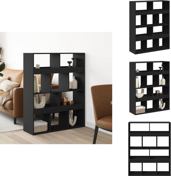 vidaXL - Séparateur de pièce - 100x33x125,5 - cm - décoré - bois - noir