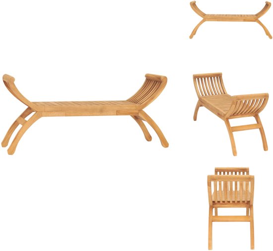 vidaXL Banc de jardin en teck - 120 x 35 x 55 cm - Design durable et raffiné - Banc de jardin