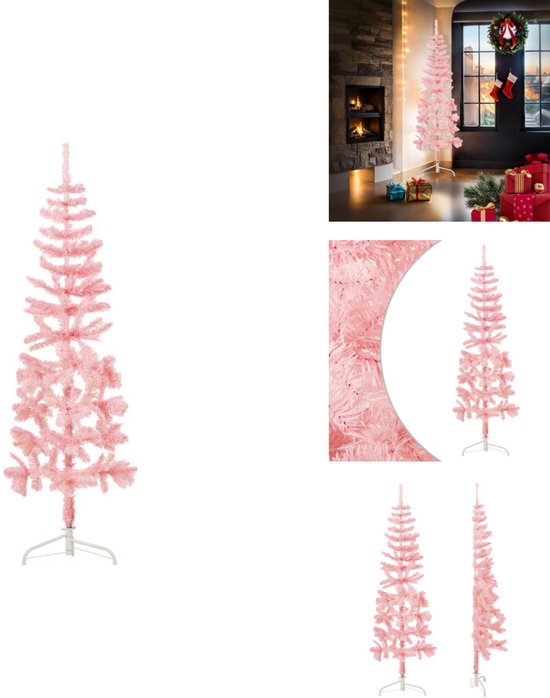 Vidaxl -halve Kunstkerstboom -goud -180 Cm -pvc