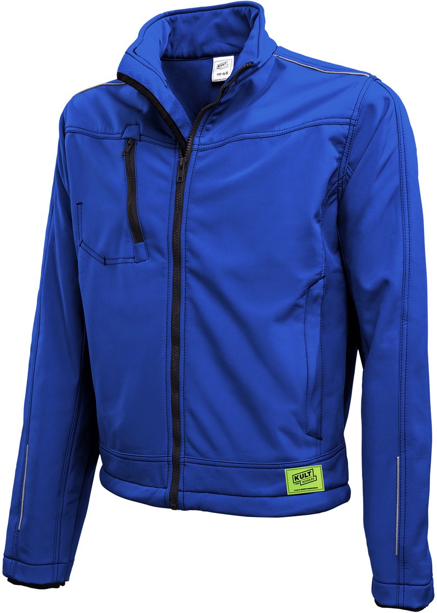 TMG KULT WORKER SOFTSHELL Softshell Werkjas HEREN Veiligheidsjas Blauw - Winddicht - Waterafstotend - 3M Reflecterend