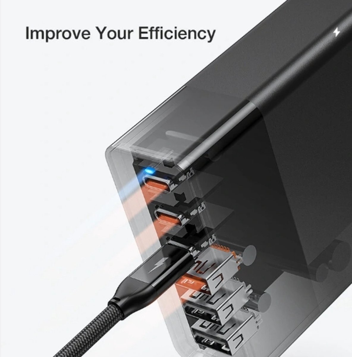 BlitzWolf® BW-S25 desktop USB quick charger: 75W, 6 USB ports (4 fast chargers + 2 normal ports)