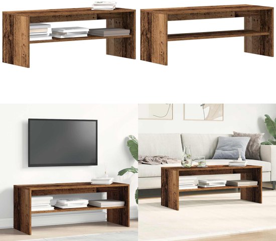 Tv-meubel 100x40x40 cm bewerkt hout zwart
