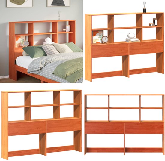 vidaXL Hoofdbord Anders Bruin 160 cm Massief grenenhout