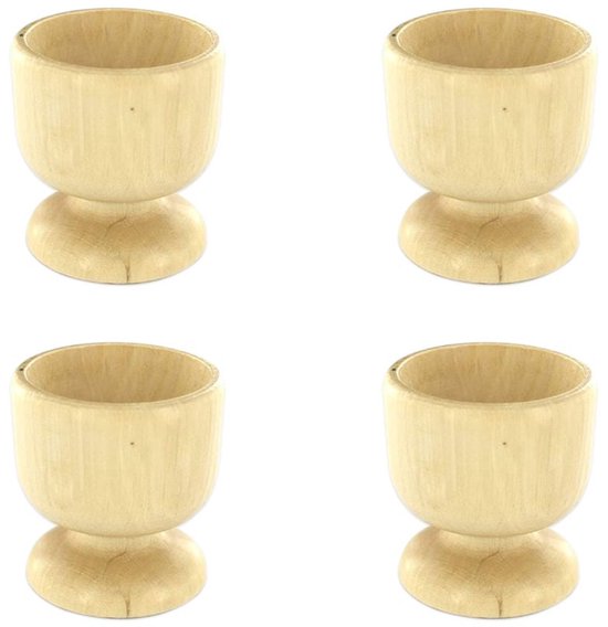 Van Well Bali set van 6 eierdopjes, rond 4,8 cm, H 7,0 cm, lijnendekor, edel merkporselein