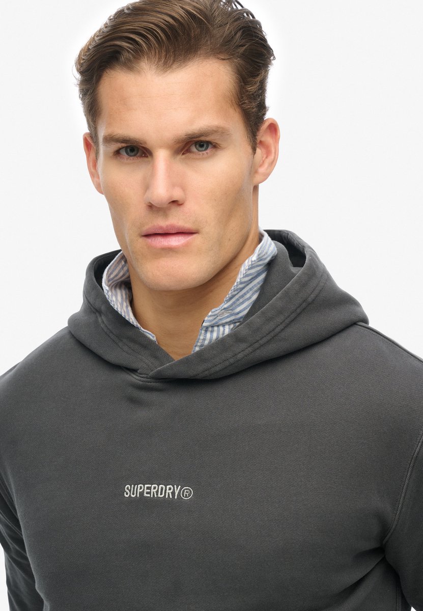 Superdry Micro Logo Hoodie Heren Hoodies Zwart