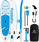 LifeGoods SUP Board Allround Compact - 100 KG Draagkracht - 300 x 76 cm - Opblaasbaar - Compleet SUP pakket - Wit/Sky Blue
