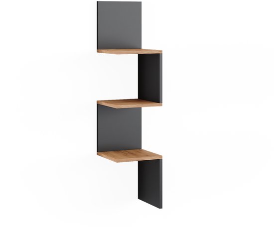 Hoek Wandplank DESALDO 155,2x29,6 cm bruin