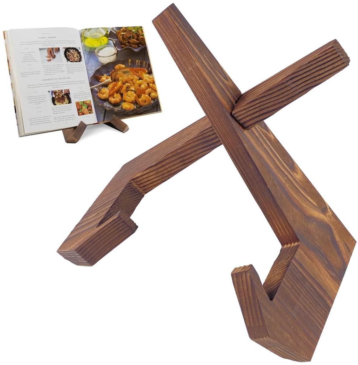My Ninki ® Multifunctionele Houten Leesstandaard voor Kookboeken, Muziekbladen en Tijdschriften