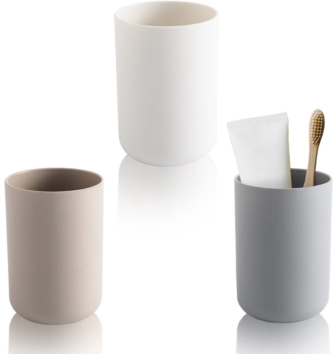 My Ninki ® Stijlvolle Set van 3 Tandenpoetsbekers voor Badkamer en Reizen met Multigebruik