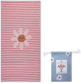 Bol.com Swim Essentials | Blauwe Bloemen Microvezel Handdoek 135 x 65 cm aanbieding