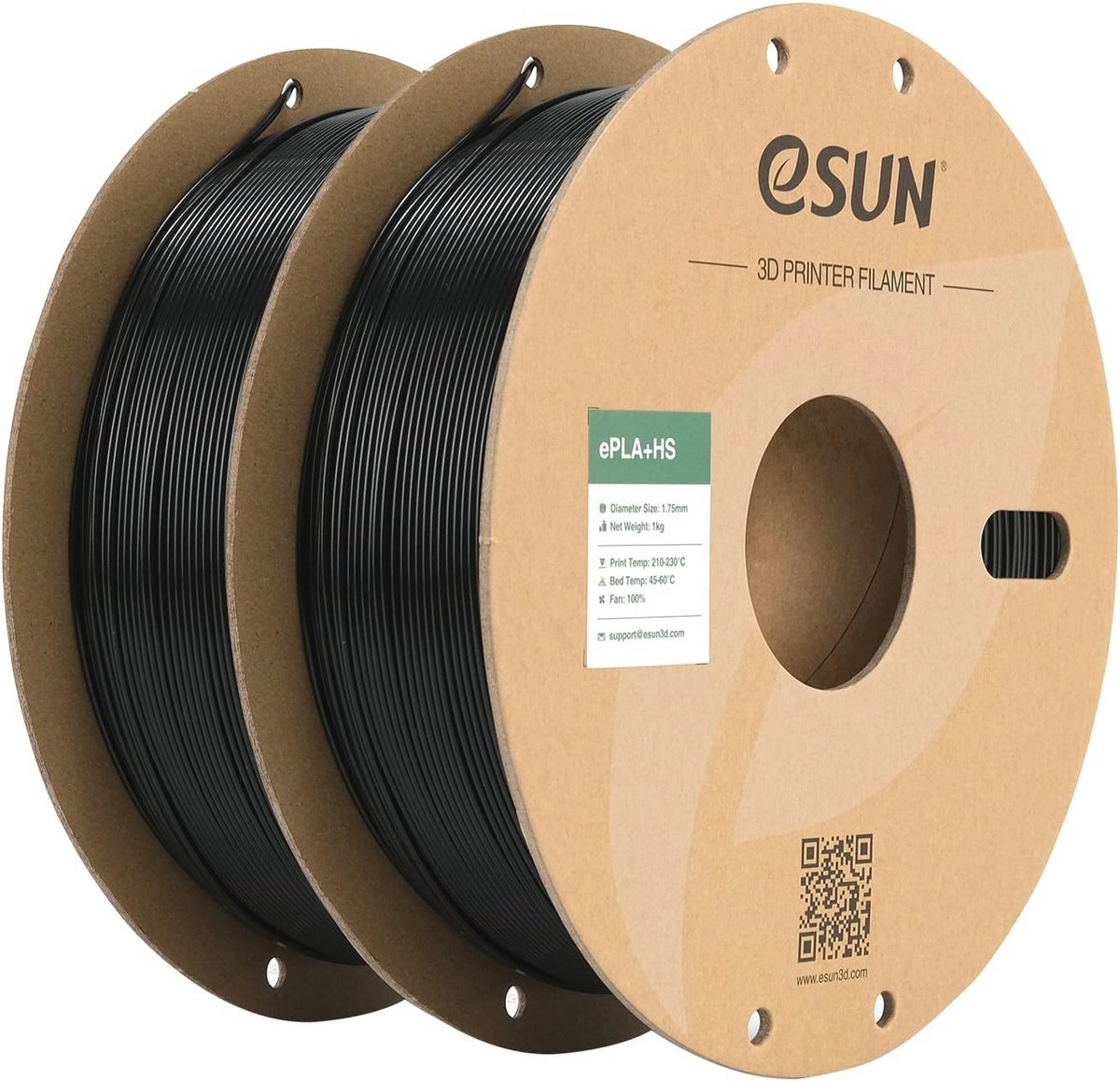 Image of 1.75mm PLA+ Filament - Hoge Snelheid 3D Printer Filament - 1KG Spool - Zwart