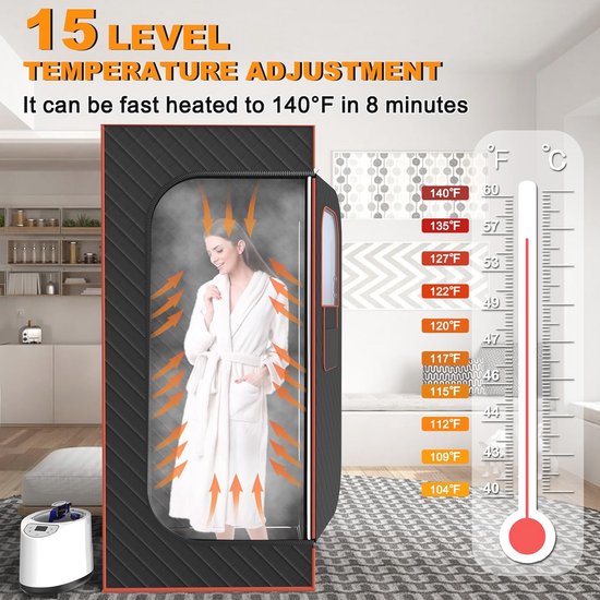 Sauna Stoomgenerator, 3L Draagbare Lichte Stoomsaunakit, 1000W Sauna