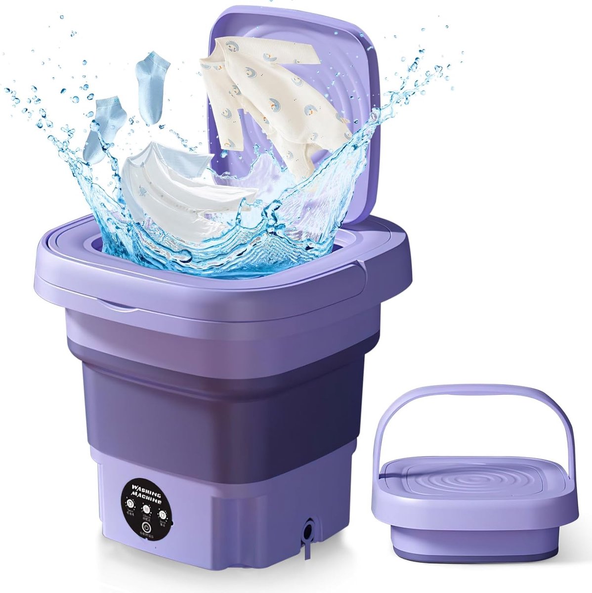 Opvouwbare Mini Wasmachine 8L - Draagbare Was- en Droogoplossing voor Ondergoed en Sokku